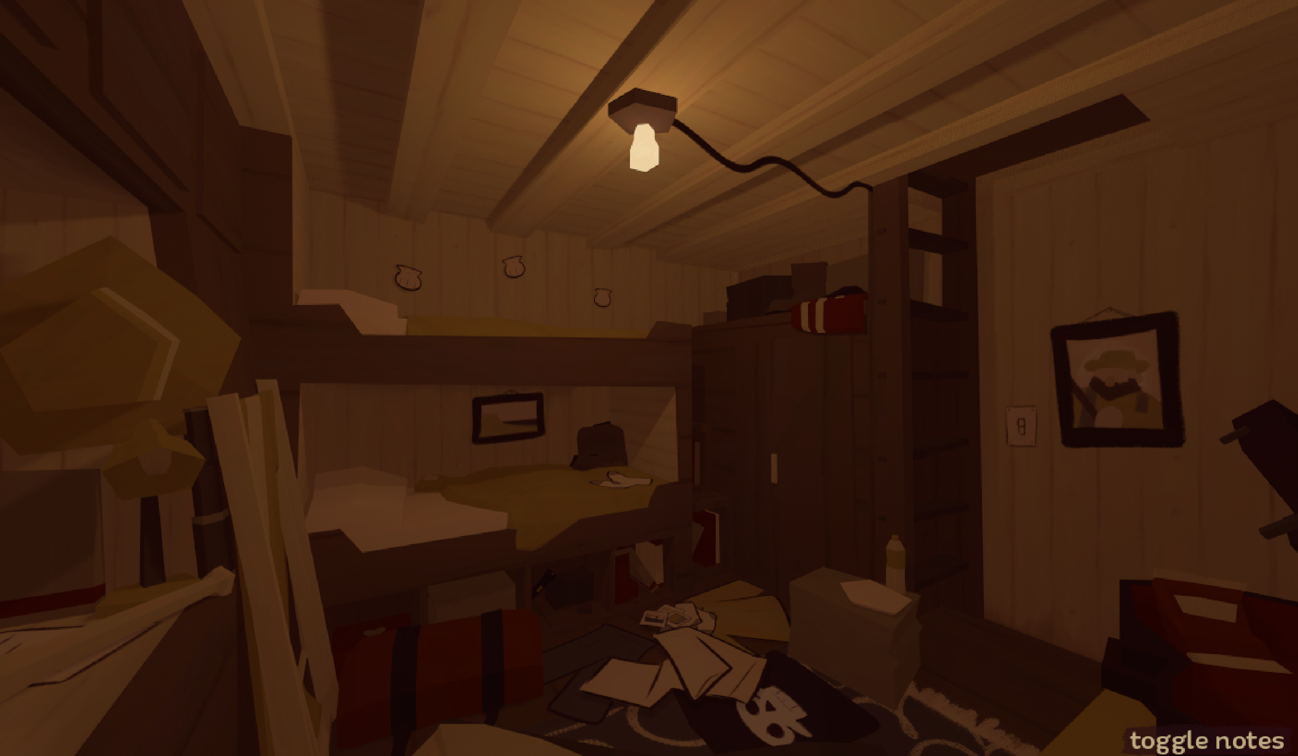 Ship bunkroom interior